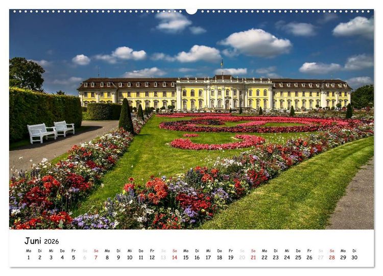 Produktbild: Schl&ouml;sser und G&auml;rten S&uuml;ddeutschland (hochwertiger Premium Wandkalender 2026 DIN A2 quer), Kunstdruck in Hochglanz