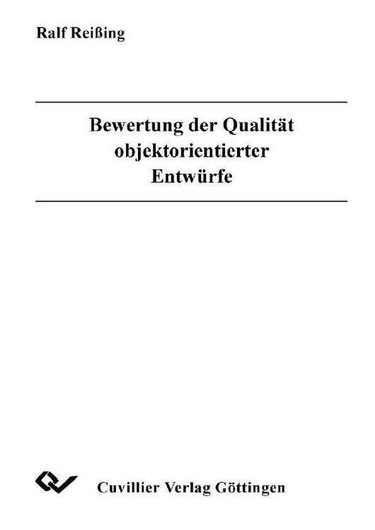 Produktbild: Bewertung der Qualit&auml;t objektorientierter Entw&uuml;rfe