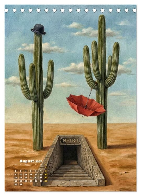 Produktbild: Dali und Magritte: zwei surreale Wirklichkeiten (Tischkalender 2027 DIN A5 hoch), CALVENDO Monatskalender