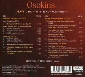 Produktbild: Osokins, G: Osokins plays Chopin & Rachmaninoff