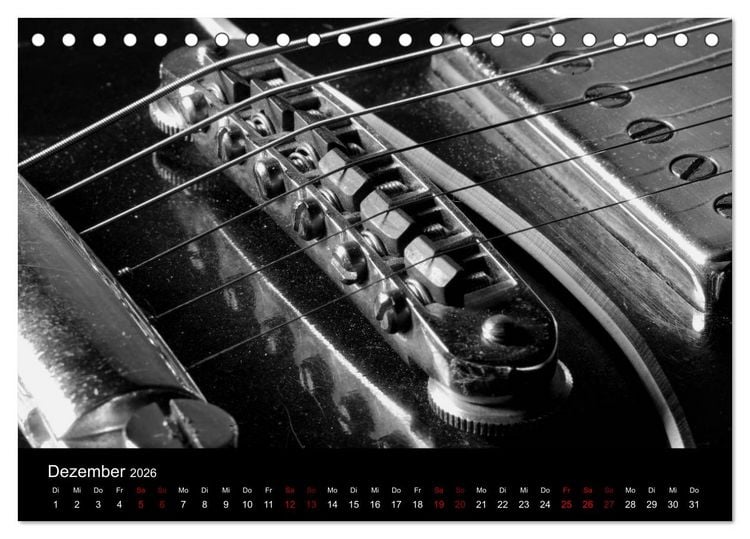 Produktbild: Regelwerke - Details alter E-Gitarren (Tischkalender 2026 DIN A5 quer), CALVENDO Monatskalender