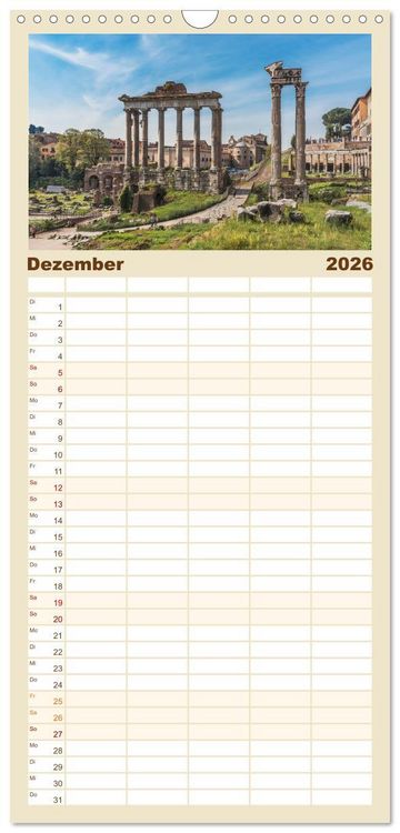 Produktbild: Familienplaner 2026 - Rom-Italien mit 5 Spalten (Wandkalender, 21 x 45 cm) CALVENDO