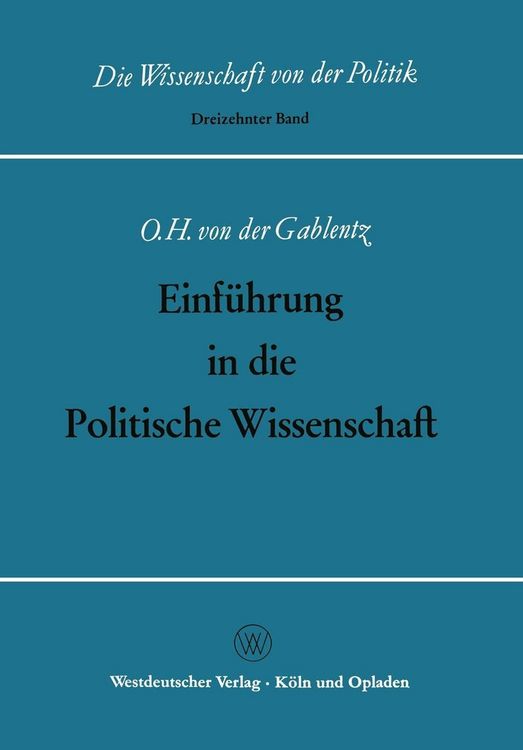 Produktbild: Einf&uuml;hrung in die Politische Wissenschaft
