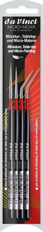 Produktbild: da Vinci Pinselset Micro-Nova, gewinkelt, synthetisch/schwarz, 4er Set