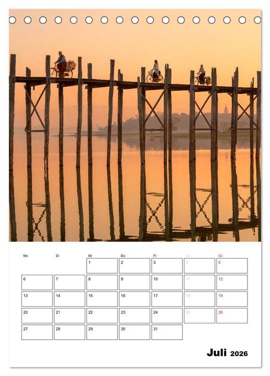 Produktbild: MYANMAR - Mein Urlaubsplaner (Tischkalender 2026 DIN A5 hoch), CALVENDO Monatskalender