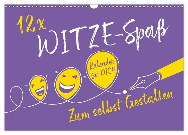 Produktbild: 12 x WITZE-Spa&szlig; - Bastelkalender (Wandkalender 2026 DIN A3 quer), CALVENDO Monatskalender