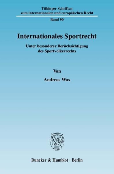 Produktbild: Internationales Sportrecht.