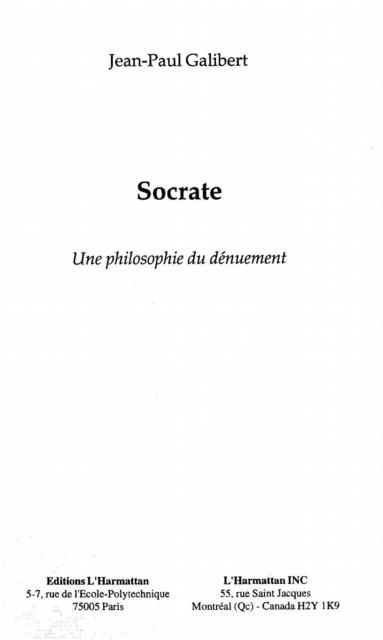 Produktbild: Socrate Une Philosophie Du Denuement