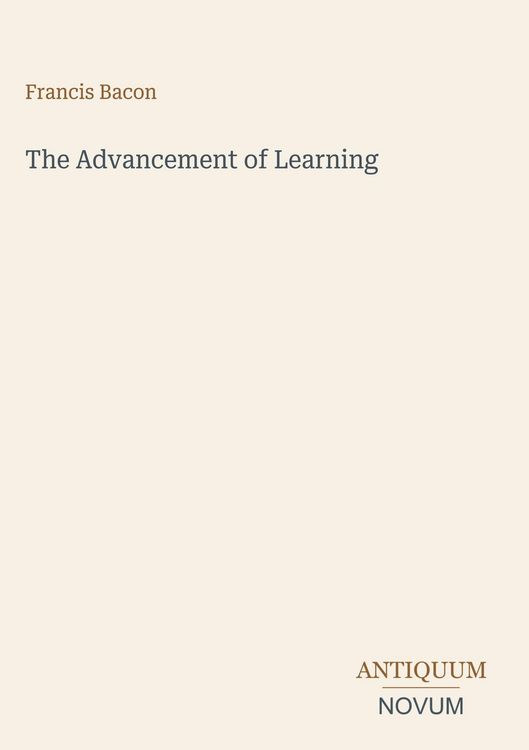 Produktbild: The Advancement of Learning