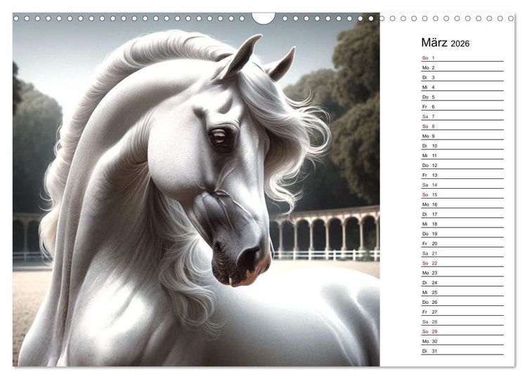 Produktbild: Pferde - die Sch&ouml;nheit edler Pferderassen (Wandkalender 2026 DIN A3 quer), CALVENDO Monatskalender