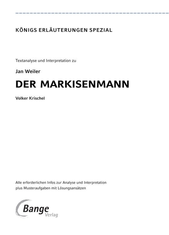 Produktbild: Der Markisenmann von Jan Weiler