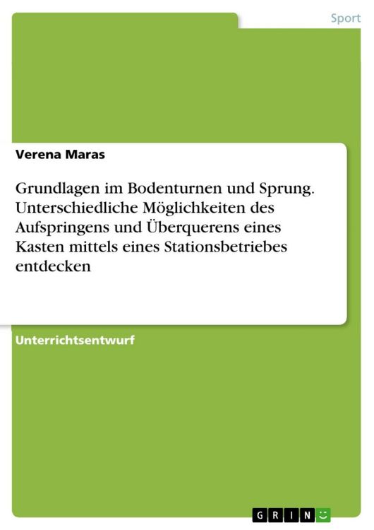 Produktbild: Maras, V: Grundlagen im Bodenturnen und Sprung - Unterschied