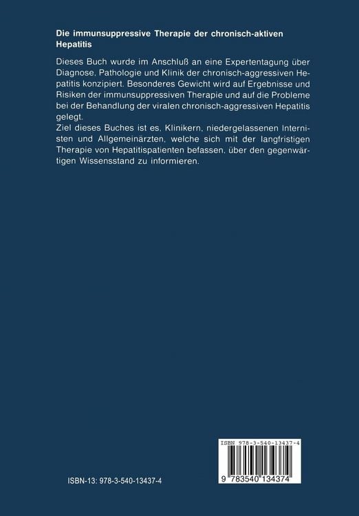 Produktbild: Die immunsuppressive Therapie der chronisch-aktiven Hepatitis