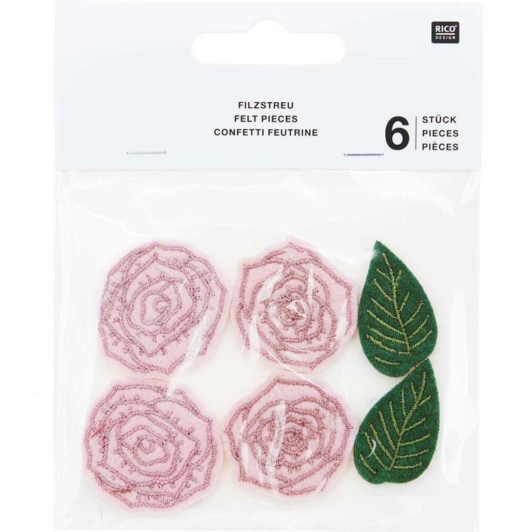 Produktbild: Filzstreu Rosen, 6 Stk