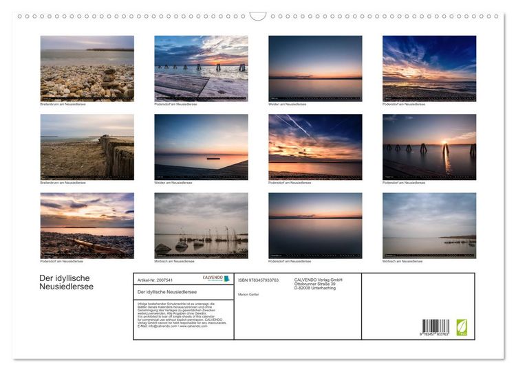 Produktbild: Der idyllische Neusiedlersee (Wandkalender 2026 DIN A2 quer), CALVENDO Monatskalender