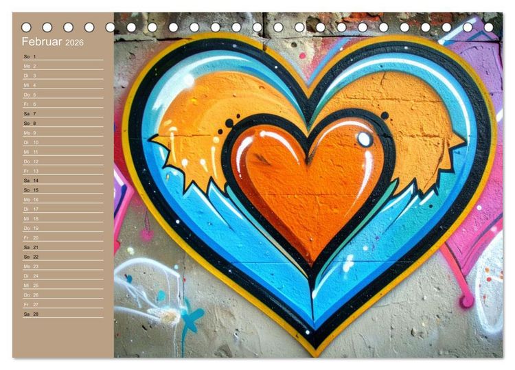 Produktbild: Graffiti im Blick &ndash; Das Jahr in Farben (Tischkalender 2026 DIN A5 quer), CALVENDO Monatskalender