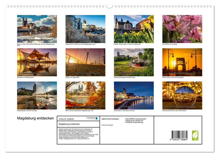 Produktbild: Magdeburg entdecken (hochwertiger Premium Wandkalender 2027 DIN A2 quer), Kunstdruck in Hochglanz
