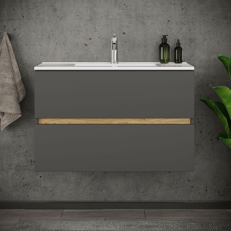 Produktbild: 2 tlg. Badm&ouml;bel-Set mit Waschbecken Cosila-I 81 cm