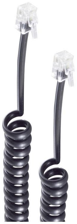 Produktbild: Shiverpeaks Telefonh&ouml;rer Anschlusskabel [1x RJ10-Stecker 4p4c - 1x RJ10-Stecker 4p4c] vergoldete Steckkontakte 2 m Schwarz