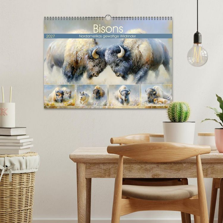Produktbild: Bisons. Nordamerikas gewaltige Wildrinder (Wandkalender 2027 DIN A3 quer), CALVENDO Monatskalender