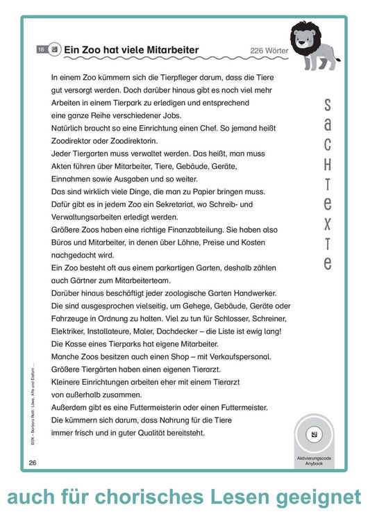 Produktbild: L&ouml;we, Affe und Elefant - Tierische Zoogeschichten gemeinsam im Lesetandem lesen