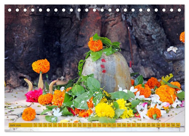 Produktbild: Indien - Hinduismus (Tischkalender 2026 DIN A5 quer), CALVENDO Monatskalender
