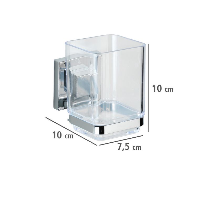 Produktbild: Vacuum-Loc&reg; Zahnputzbecher Mod. Quadro Edelstahl, Befestigen ohne bohren
