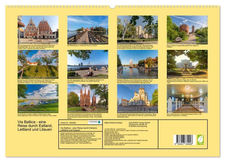 Produktbild: Via Baltica - eine Reise durch Estland, Lettland und Litauen (hochwertiger Premium Wandkalender 2026 DIN A2 quer), Kunstdruck in Hochglanz