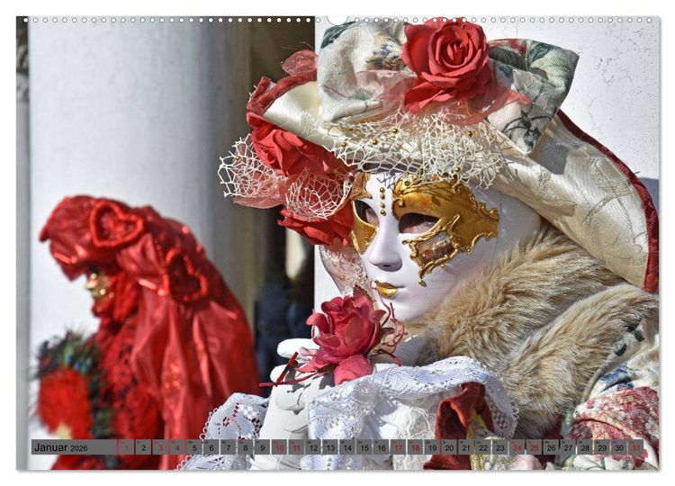 Produktbild: BUNT . PR&Auml;CHTIG . FARBENFROH . Das ist der Karneval in Venedig (Wandkalender 2026 DIN A2 quer), CALVENDO Monatskalender