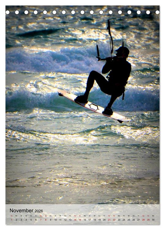 Produktbild: Kitesurfen - Fun pur (Tischkalender 2026 DIN A5 hoch), CALVENDO Monatskalender