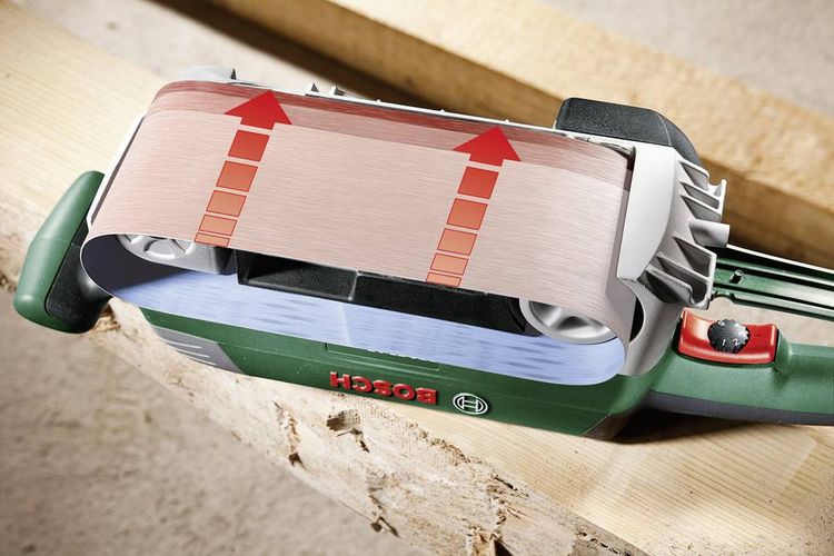 Produktbild: Bosch Home and Garden PBS 75 AE-Set 06032A1101 Bandschleifer mit Zubeh&ouml;r, inkl. Koffer 750 W 76 x 165 mm Band-Breite 75 mm Band-L&auml;nge 533 mm
