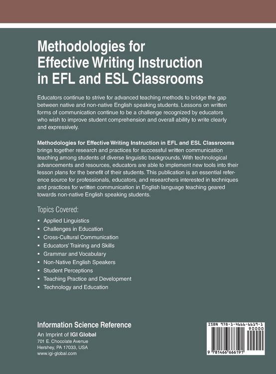 Produktbild: Methodologies for Effective Writing Instruction in EFL and ESL Classrooms