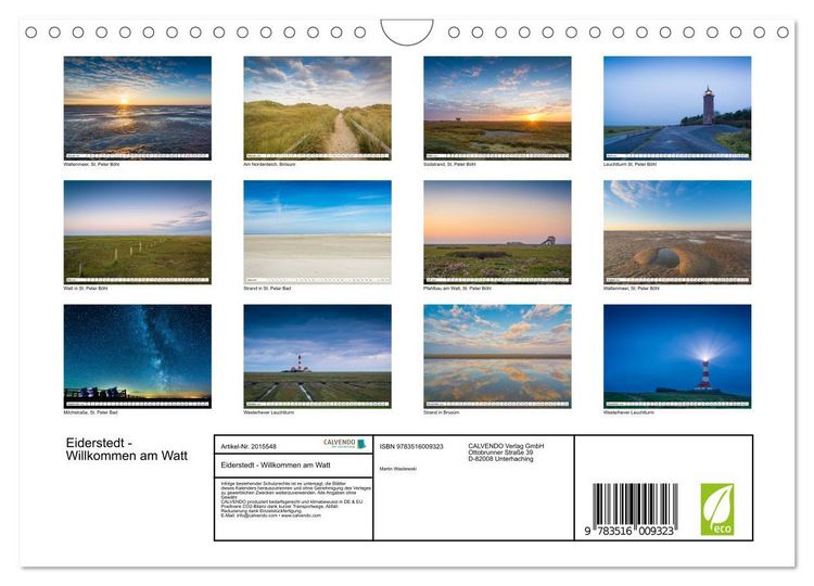 Produktbild: Eiderstedt - Willkommen am Watt (Wandkalender 2026 DIN A4 quer), CALVENDO Monatskalender
