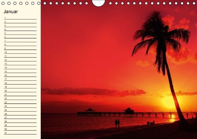 Produktbild: Immerw&auml;hrender Geburtstagskalender &ndash; Beautiful Sunsets (Wandkalender immerw&auml;hrend DIN A4 quer)