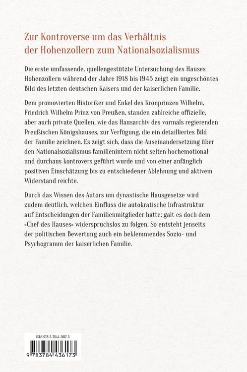Produktbild: Das Haus Hohenzollern 1918 bis 1945
