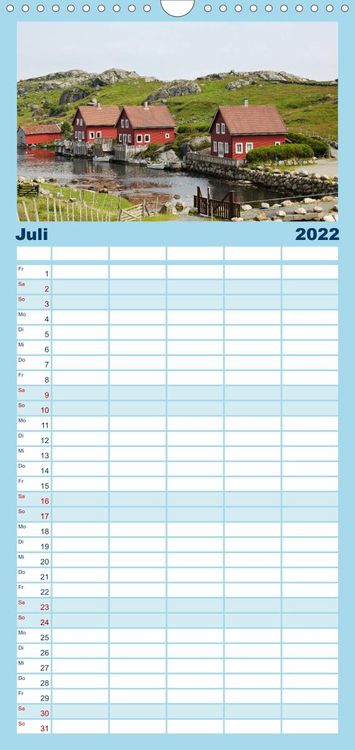Produktbild: S&uuml;dnorwegen - Familienplaner hoch (Wandkalender 2022 , 21 cm x 45 cm, hoch)