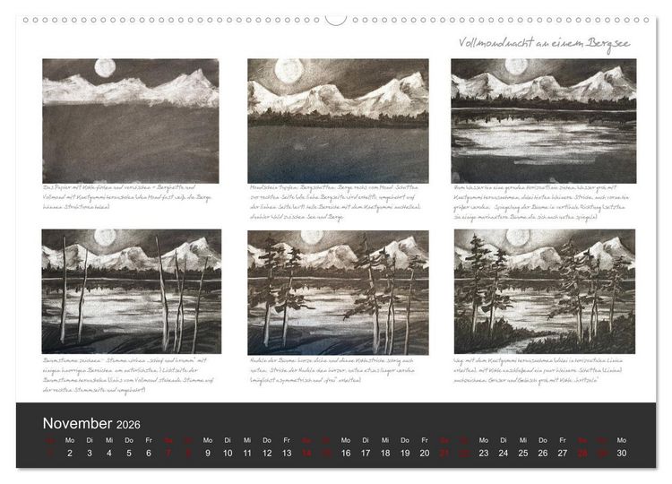 Produktbild: Voller Freude mit Malen durch das Jahr! 12 ausf&uuml;hrliche Schritt-f&uuml;r-Schritt-Anleitungen (hochwertiger Premium Wandkalender 2026 DIN A2 quer), Kunstdruck in Hochglanz