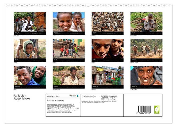 Produktbild: &Auml;thiopien Augenblicke (hochwertiger Premium Wandkalender 2026 DIN A2 quer), Kunstdruck in Hochglanz