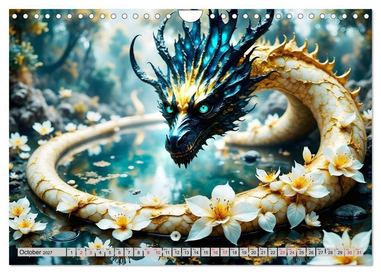Produktbild: Lotus blossom dragons (Wall Calendar 2027 DIN A4 landscape), CALVENDO 12 Month Wall Calendar