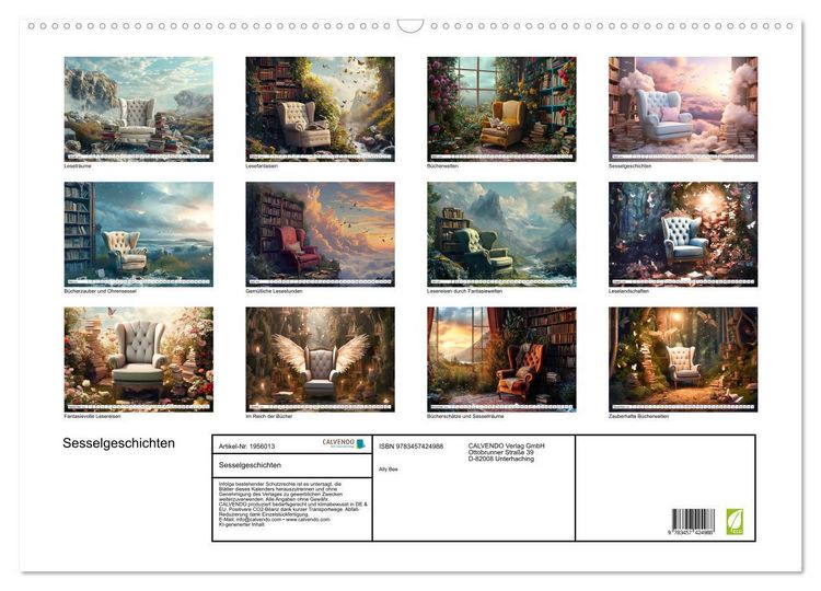 Produktbild: Sesselgeschichten (Wandkalender 2026 DIN A2 quer), CALVENDO Monatskalender