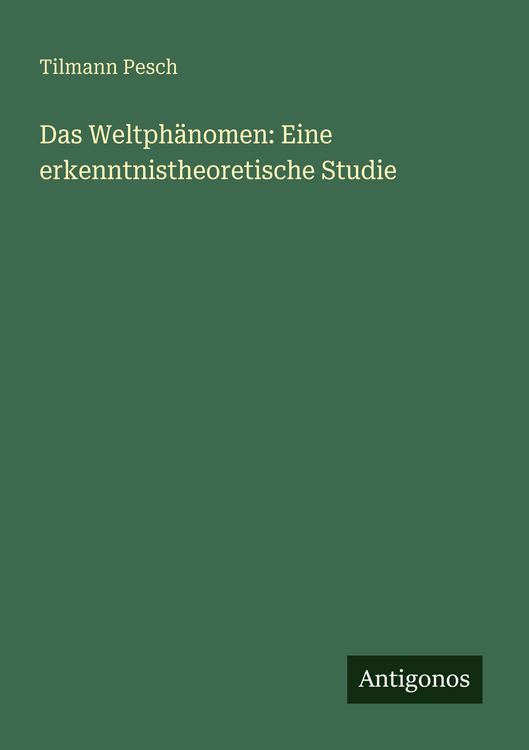 Produktbild: Das Weltph&auml;nomen: Eine erkenntnistheoretische Studie