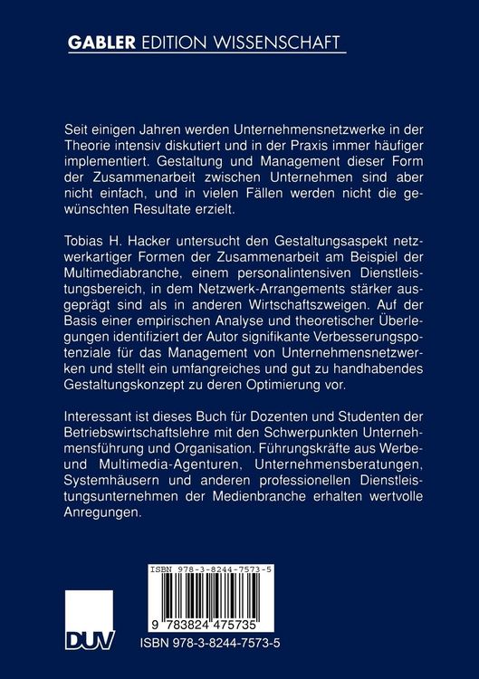 Produktbild: Unternehmensnetzwerke in der Multimediabranche
