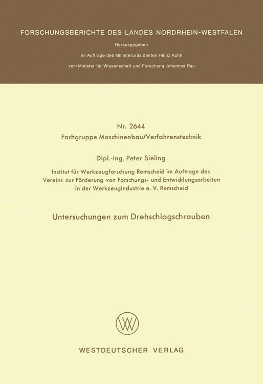 Produktbild: Untersuchungen zum Drehschlagschrauben