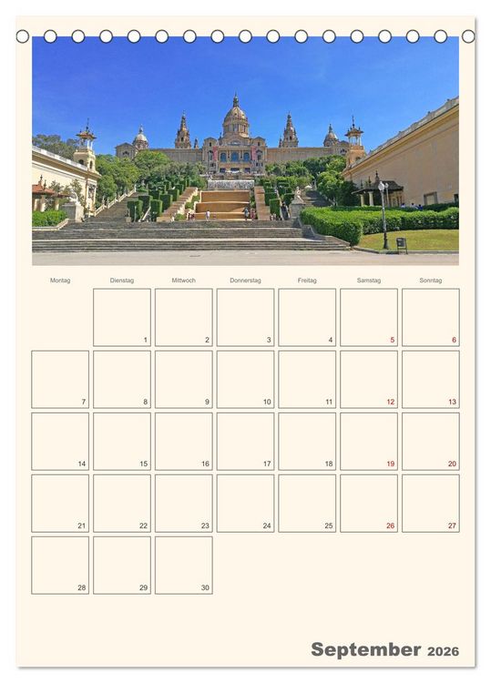 Produktbild: Valencia - Barcelona Terminplaner (Tischkalender 2026 DIN A5 hoch), CALVENDO Monatskalender