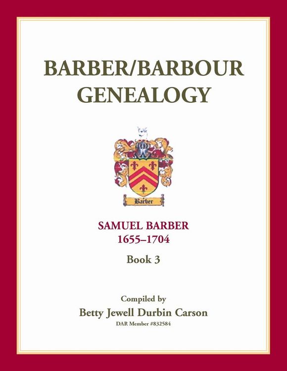 Produktbild: Barber/Barbour Genealogy