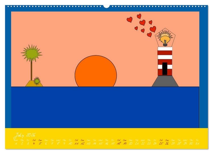 Produktbild: Lighthouse lights my way (High Quality Premium Wall Calendar 2026 DIN A2 landscape),CALVENDO 12 Month Wall Calendar