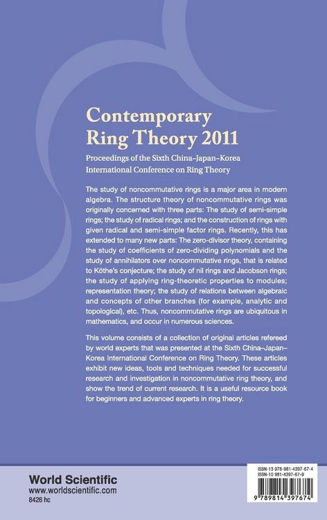 Produktbild: Contemporary Ring Theory 2011