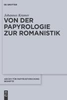 Produktbild: Von der Papyrologie zur Romanistik