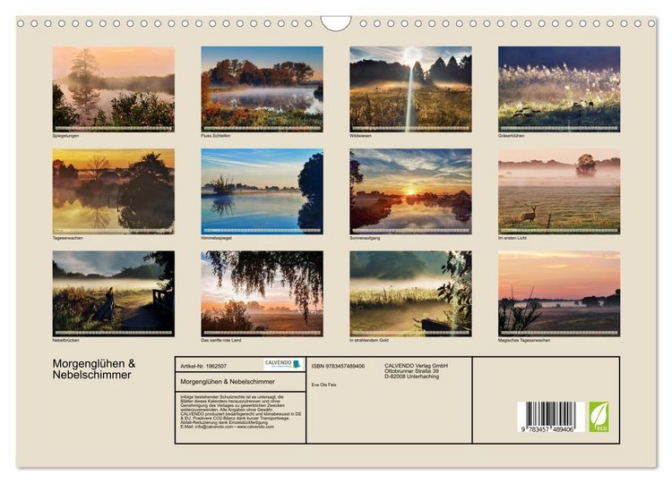 Produktbild: Morgengl&uuml;hen & Nebelschimmer (Wandkalender 2026 DIN A3 quer), CALVENDO Monatskalender
