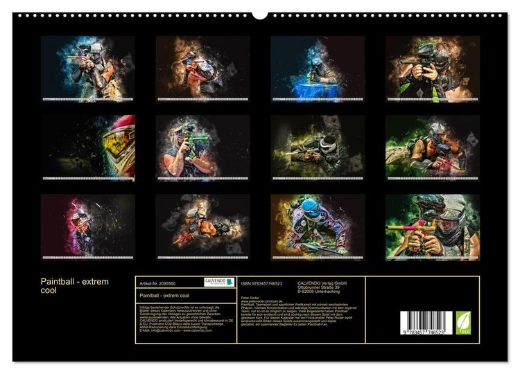 Produktbild: Paintball - extrem cool (hochwertiger Premium Wandkalender 2026 DIN A2 quer), Kunstdruck in Hochglanz